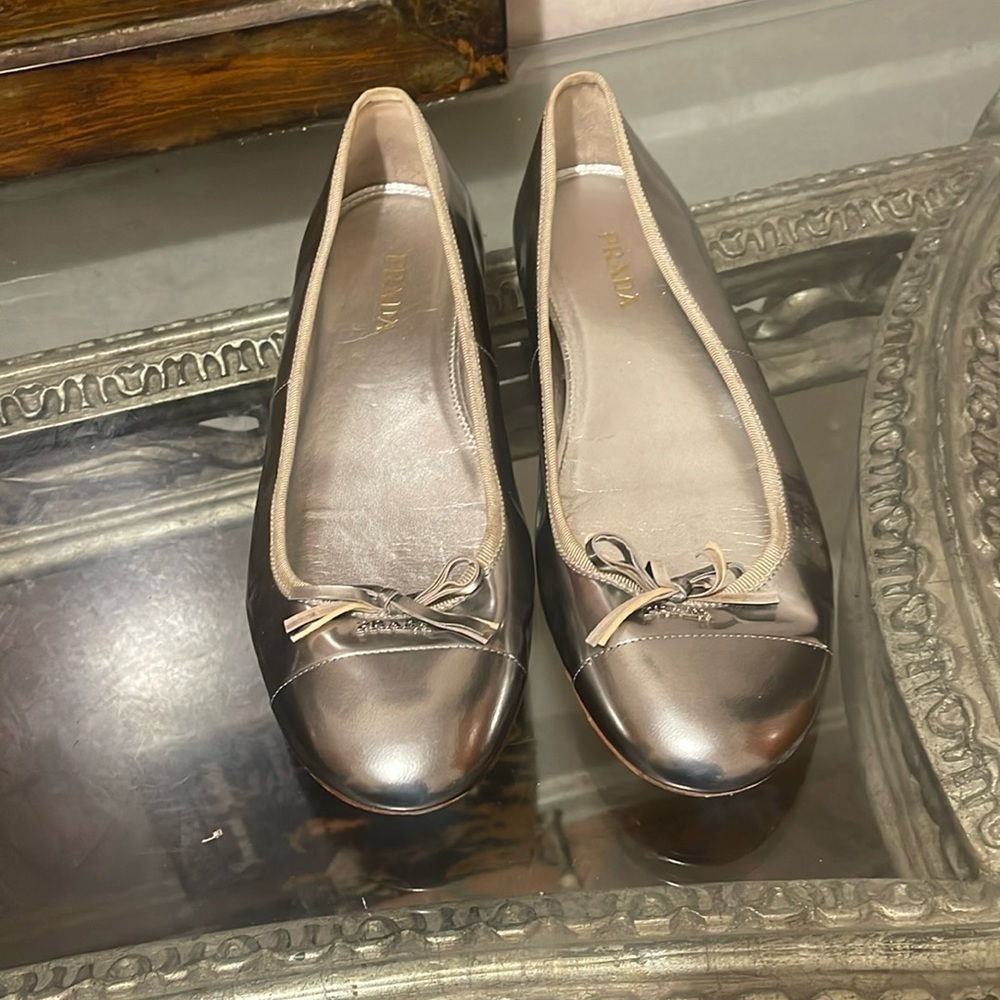 Prada silver flats size 42